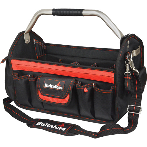 Porte-outils de 18" &agrave; dessus ouvert, Polyester balistique, Noir/Rouge Waymarc Industries Inc