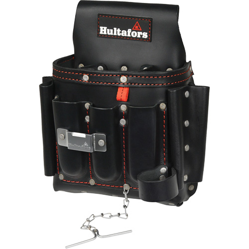 Electrician's Tool Pouch, Leather, 8 Pockets, Black Waymarc Industries Inc