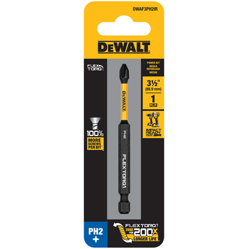FLEXTORQ&reg; Impact Driver Bit, Phillips, #2 Tip, 1/4" Drive Size, 3-1/2" Length Waymarc Industries Inc