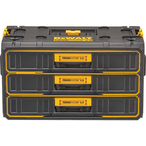 ToughSystem&reg; 2.0 Three-Drawer Unit, 21-4/5" x 12-3/10" x 12-3/5", Black/Yellow Waymarc Industries Inc