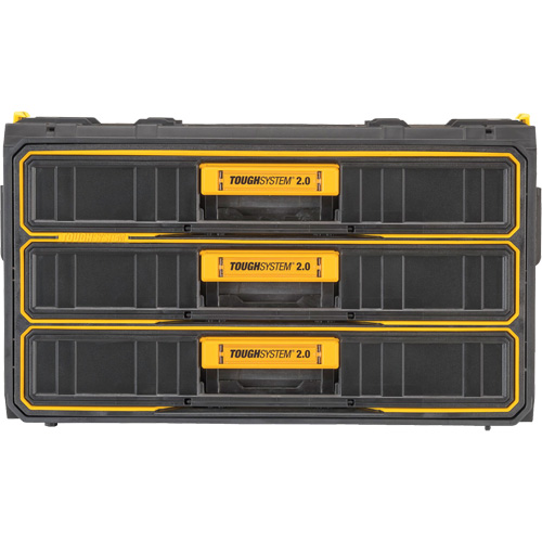ToughSystem&reg; 2.0 Three-Drawer Unit, 21-4/5" x 12-3/10" x 12-3/5", Black/Yellow Waymarc Industries Inc