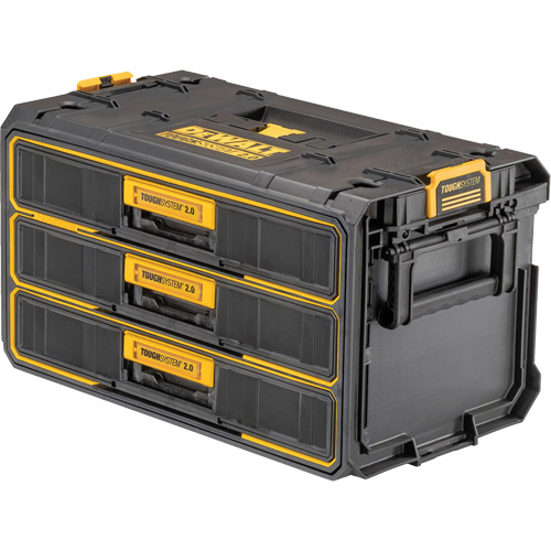 ToughSystem&reg; 2.0 Three-Drawer Unit, 21-4/5" x 12-3/10" x 12-3/5", Black/Yellow Waymarc Industries Inc