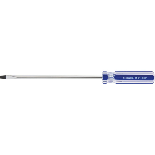 Blue Transparent Striped Slotted Screwdriver, 3/16" Tip, Round, Plastic Handle Waymarc Industries Inc
