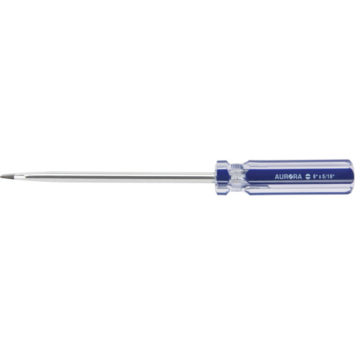 Blue Transparent Striped Slotted Screwdriver, 5/16" Tip, Round, Plastic Handle Waymarc Industries Inc