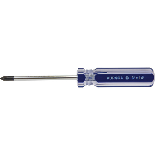 Blue Transparent Striped Philips Screwdriver, #1, Plastic Handle Waymarc Industries Inc