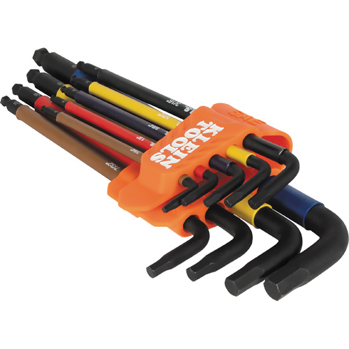 Jeu de cl&eacute; hex de style L extra longues et chromocod&eacute;es avec support, 9 mcx, Imp&eacute;rial Waymarc Industries Inc