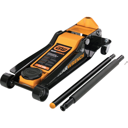 Low Profile Floor Jack, 3.5 Ton(s) Capacity, 3-3/4" Lowered, 21-3/4" Raised, Manual Hydraulic Waymarc Industries Inc