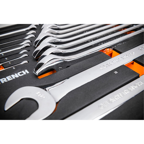 12-Point Long Pattern Combination Metric Wrench Set in Foam Storage Tray, Open-Ended, 24 Pieces, Metric Waymarc Industries Inc
