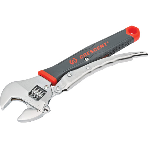 Locking Adjustable Dual Material Wrench, 10" L, 2-18/25" Max Width, Chrome/Polished Waymarc Industries Inc