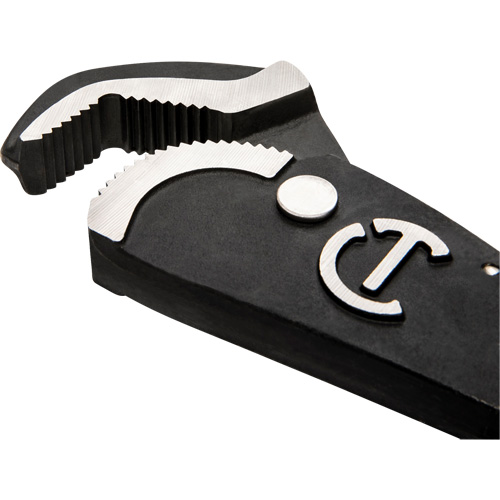 Self-Adjusting Dual Material Pipe Wrench, 1-1/2" Jaw Capacity, 12" Long, Black Oxide Finish, Cushion Handle Waymarc Industries Inc