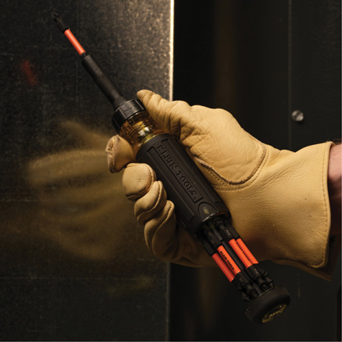 15-in-1 Ratcheting Impact-Rated Multi-Bit Torsion Zone Screwdriver, 9-1/2" L, Cushion Grip Handle Waymarc Industries Inc