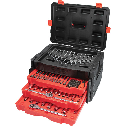 1/4", 3/8" & 1/2" Mechanics Hand Tool Set with 3-Drawer Storage Case Waymarc Industries Inc