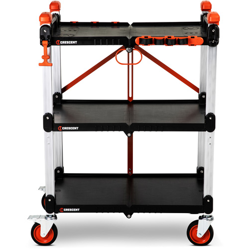 Chariot de chantier pliable &agrave; 3 &eacute;tag&egrave;res SITERUNNER, 30-3/5" lo x 20" la x 42-1/2" h, Noir Waymarc Industries Inc