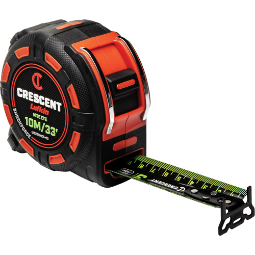 Shockforce NITE EYE Tape Measure, 1-1/4" x 35'/10 m, Metric/SAE Graduations Waymarc Industries Inc
