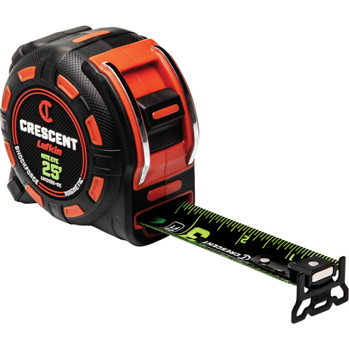 Shockforce NITE EYE Magnetic Tape Measure, 1-1/4" x 25', SAE Graduations Waymarc Industries Inc