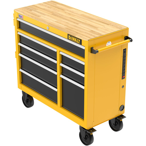 Heavy-Duty Mobile Workstation, 8 Drawers, 40" W x Yellow Waymarc Industries Inc