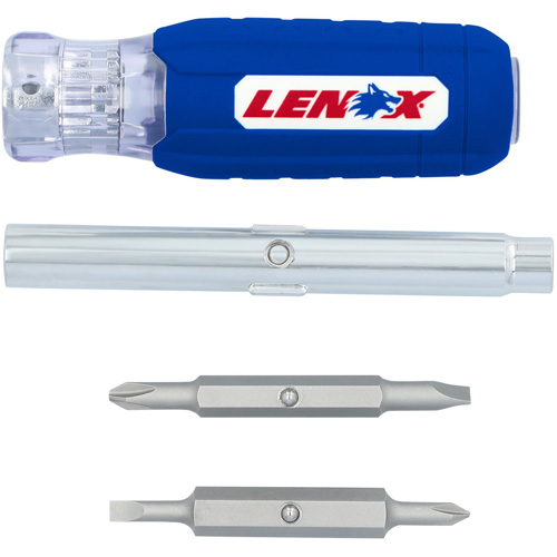 6-in-1 Multi-Bit Screwdriver, Textured Handle Waymarc Industries Inc