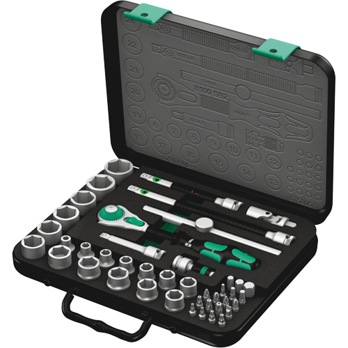 8100 SB 2 Zyklop Speed Ratchet Set, 43 Pcs, 3/8" Drive Size Waymarc Industries Inc