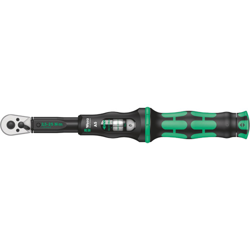 Click-Torque A 5 Torque Wrench with Reversible Ratchet, Click, 1/4" Square Drive, 2.5 - 25 Nm Waymarc Industries Inc
