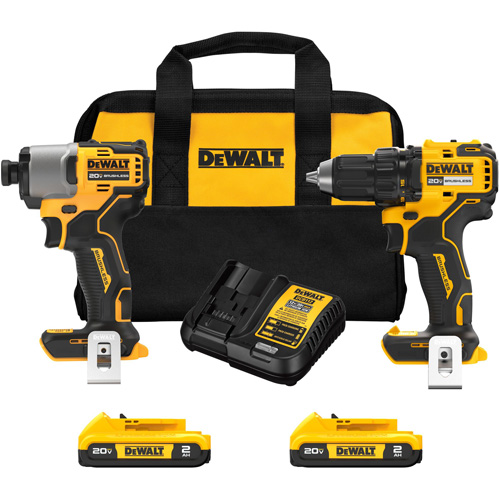 Brushless Cordless Drill/Driver & Impact Driver Combo Kit, Lithium-Ion, 20 V Waymarc Industries Inc