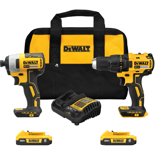 Drill & Impact Driver Combo Kit, Lithium-Ion, 20 V Waymarc Industries Inc
