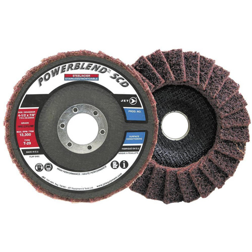 Disque &agrave; lamelles incurv&eacute; pour traitement de surface POWERBLEND SCD, 5" x 7/8", Type 29, Grain Moyen Waymarc Industries Inc