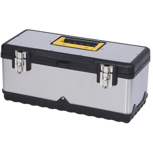 Coffre &agrave; outils portatif en acier inoxydable JPSTB-20, 9-63/100" P x 20" la x 8-7/8" h, Noir/Argent Waymarc Industries Inc