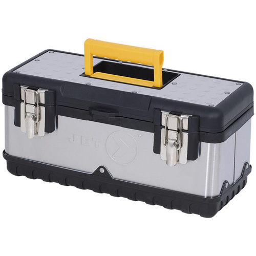 Coffre &agrave; outils portatif en acier inoxydable JPSTB-15, 6-1/4" P x 15" la x 7" h, Noir/Argent Waymarc Industries Inc