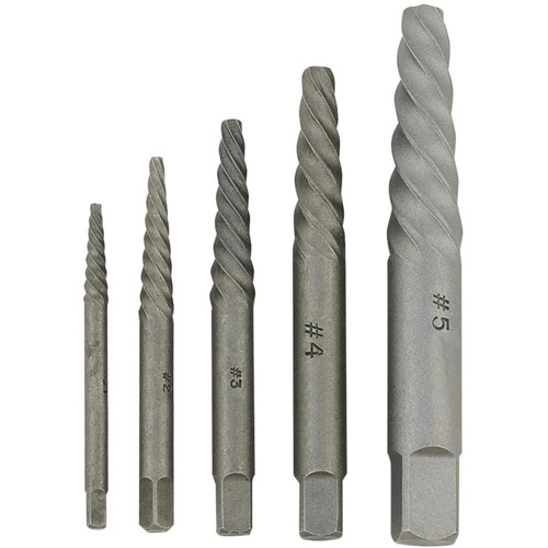 Jeu d'extracteurs de vis h&eacute;licoidale JSSE-5S , Acier alli&eacute; Waymarc Industries Inc