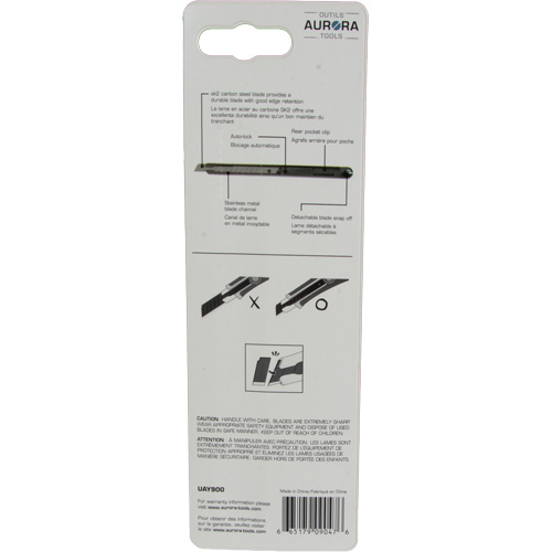Couteau d'usage g&eacute;n&eacute;ral de 9 mm , Acier inoxydable, Prise en Plastique Waymarc Industries Inc
