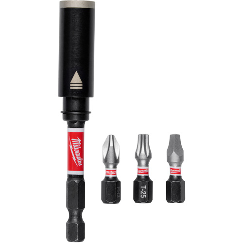 Porte-embout de vis r&eacute;sistant aux chocs de 3" avec jeu dembouts SHOCKWAVE  Waymarc Industries Inc