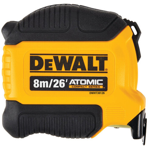 ATOMIC COMPACT SERIES Tape Measure, 26'/8 m, Imperial & Metric Graduations Waymarc Industries Inc