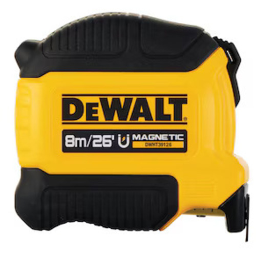 Compact Magnetic Tape Measure, 26'/8 m, Imperial & Metric Graduations Waymarc Industries Inc