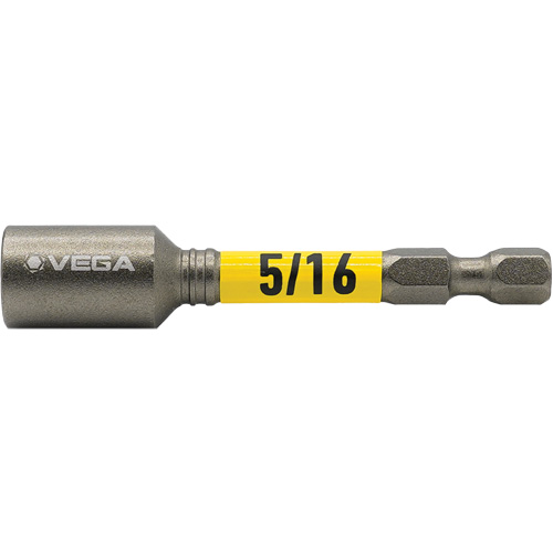 Impactech&reg; Nut Driver, 5/16" Tip, 1/4" Drive, 2-9/16" L, Magnetic Waymarc Industries Inc