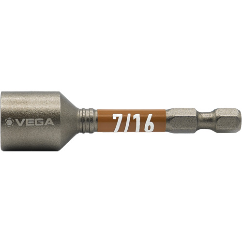 Impactech&reg; Nut Driver, 7/16" Tip, 1/4" Drive, 2-9/16" L, Magnetic Waymarc Industries Inc