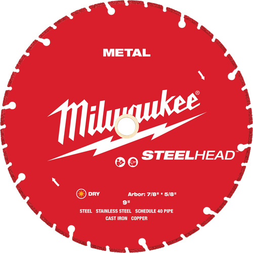 Lame de coupe diamant&eacute;e STEELHEAD, 9", Pour M&eacute;tal Waymarc Industries Inc