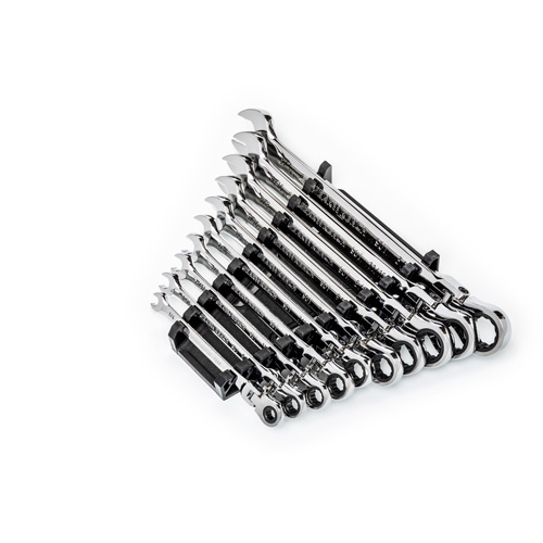 90-Tooth 12 Point SAE Wrench Set, Flex Head/Ratcheting Combination, 10 Pieces, Imperial Waymarc Industries Inc