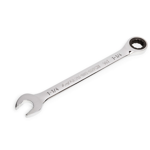 90-Tooth Ratcheting Combination Wrench, 12 Point, 1-1/4", Chrome Finish Waymarc Industries Inc