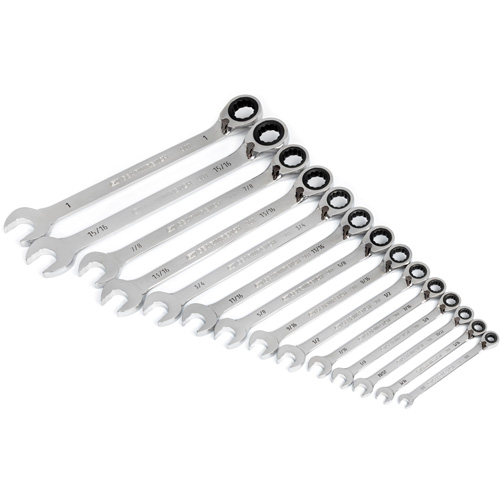 90-Tooth 12 Point SAE Reversible Ratcheting Wrench Set, Ratcheting Combination, 14 Pieces, Imperial Waymarc Industries Inc