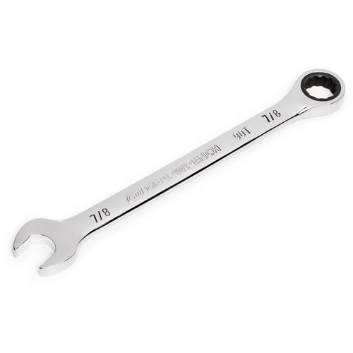 90-Tooth Ratcheting Combination Wrench, 12 Point, 7/8", Chrome Finish Waymarc Industries Inc