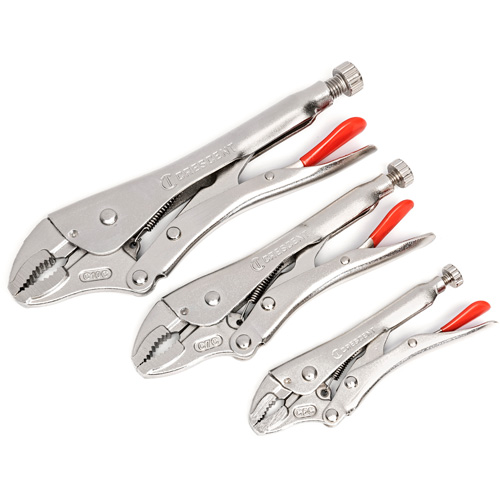 Curved Jaw Locking Pliers with Wire Cutter Set, 3 Pieces Waymarc Industries Inc