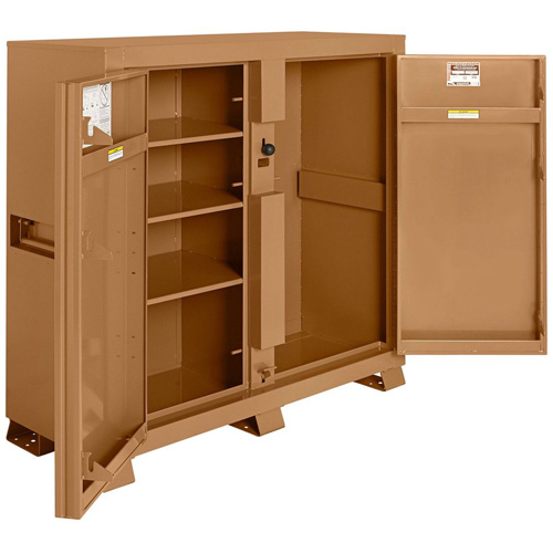 Model 111 Jobsite Cabinet with Padlock, Steel, 47.5 Cubic Feet, Tan Waymarc Industries Inc