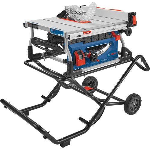 Scie &agrave; table de chantier avec support roulant Gravity-Rise, 120 V, 15 A, 3800 tr/min Waymarc Industries Inc