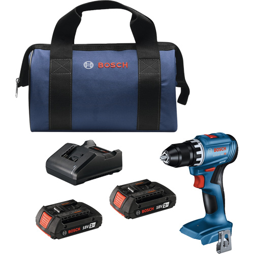 Compact Brushless Drill/Driver Kit, Lithium-Ion, 18 V, 1/2" Chuck, 400 in-lbs. Torque Waymarc Industries Inc