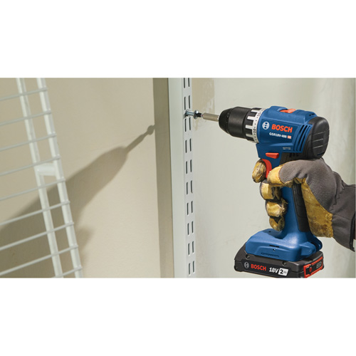 Compact Brushless Drill/Driver Kit, Lithium-Ion, 18 V, 1/2" Chuck, 400 in-lbs. Torque Waymarc Industries Inc