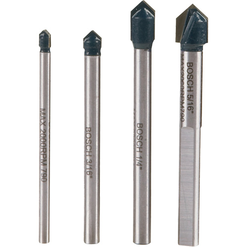 Glass & Tile Drill Bit Set, 4 Pieces, Carbide Waymarc Industries Inc