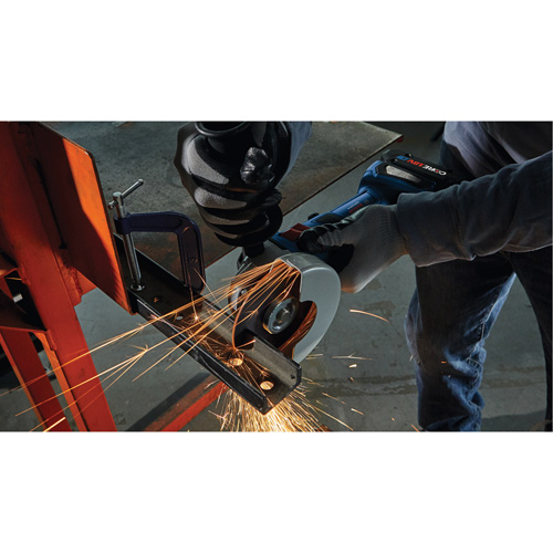 Rectifieuse angulaire sans balais avec interrupteur coulissant, Roue de 4-1/2", 18 V Waymarc Industries Inc