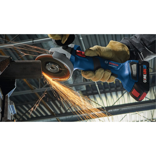 Rectifieuse angulaire sans balais avec interrupteur coulissant, Roue de 4-1/2", 18 V Waymarc Industries Inc
