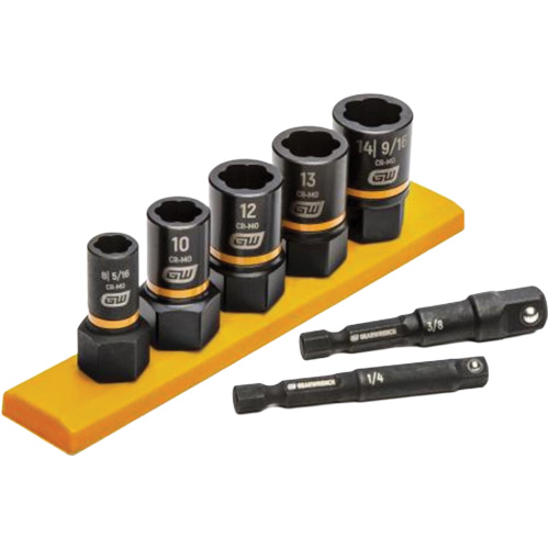 Jeu de douilles d'extraction m&eacute;trique Bolt Biter, 7 Mcx, Chocs, Prise de 1/4"/3/8" Waymarc Industries Inc