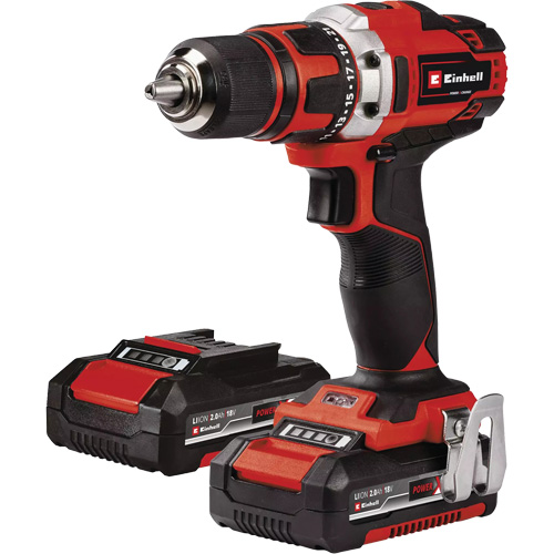 Cordless Drill/Driver Kit, Lithium-Ion, 18 V, 1/2" Chuck, 354 in-lbs Torque Waymarc Industries Inc
